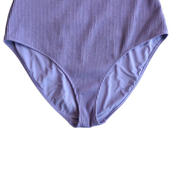 Purple Ribbed Women's Swimsuit - Picture 4 of 9